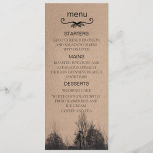Menu de mariage papier kraft automne