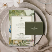 Menu de mariage Peacock Palm