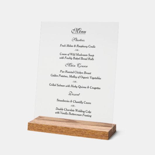 Menu de mariage personnalisé élégant (Angle)