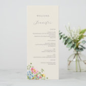 Menu de mariage personnalisé floral (Debout devant)