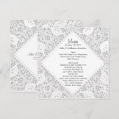Menu de mariage personnalisé White Doily Look (Devant / Derrière)