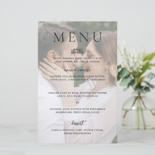 Menu de mariage photo éditorial moderne