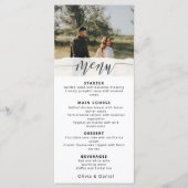 Menu de mariage photo élégant avec écriture modern (Devant)