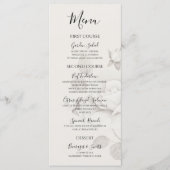 Menu de mariage plat de rose d'ivoire moderne (Devant)