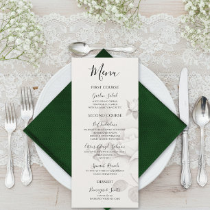 Menu de mariage plat de rose d'ivoire moderne
