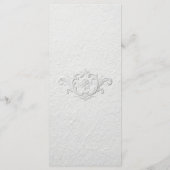 Menu de mariage plat floral embossé faux (Dos)