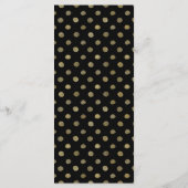 Menu de Mariage Pois Black & Gold moderne (Dos)
