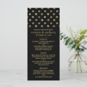 Menu de Mariage Pois Black & Gold moderne (Debout devant)