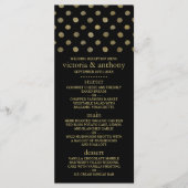 Menu de Mariage Pois Black & Gold moderne (Devant)