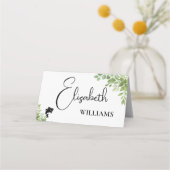 Menu de mariage poisson eucalyptus vert sauge (Devant)