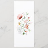 Menu de mariage Prairie de Fleurs Sauvages (Dos)