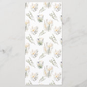 Menu de mariage Prairie de fleurs sauvages de pêch (Dos)