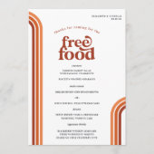 Menu de mariage | Rayures Rétro des Années Soixant (Devant)