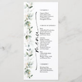 Menu de mariage recto-verso à aquarelle et verdure (Devant)