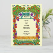 Menu de mariage rétro Art nouveau (Debout devant)