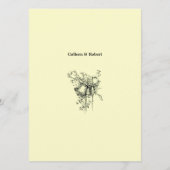 Menu de mariage rétro Art nouveau (Dos)
