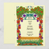 Menu de mariage rétro Art nouveau (Devant / Derrière)