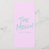 Menu de mariage rétro coloré écrit à la main paste (Dos)