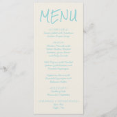 Menu de mariage rétro coloré écrit à la main paste (Devant)