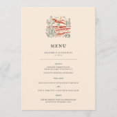 Menu de mariage rétro western cactus désert (Devant)