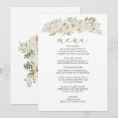 Menu de mariage romantique élégant à fleurs blanch (Devant / Derrière)