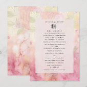 Menu de mariage romantique et fleuri (Devant / Derrière)