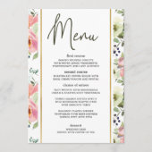 Menu de mariage romantique floral coquille d'oeuf (Devant)