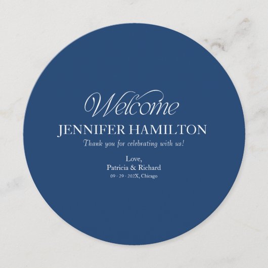 Menu de mariage rond et carte de placement avec le (Devant)