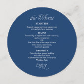 Menu de mariage rond et carte de placement avec le (Dos)