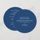 Menu de mariage rond et carte de placement avec le (Devant / Derrière)