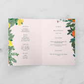 Menu de mariage rose citron italien méditerranéen (Intérieur)