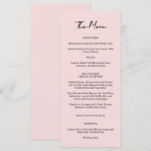 Menu de mariage Rose de jardin rose (Devant / Derrière)