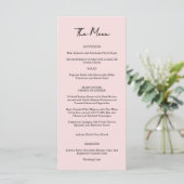 Menu de mariage Rose de jardin rose (Debout devant)