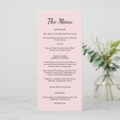 Menu de mariage Rose de jardin rose (Debout devant)