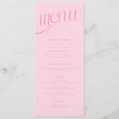 Menu de mariage rose en spirale élégant (Devant)