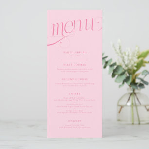 Menu de mariage rose en spirale élégant