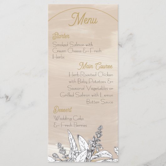 Menu de mariage rose pastel (Devant)