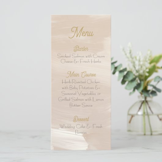 Menu de mariage rose pastel (Debout devant)