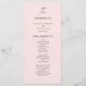 Menu de mariage rose poudré (Devant)