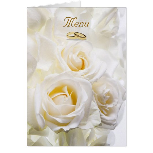 Menu de mariage Roses Blanches (Devant)