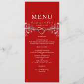 Menu de mariage rouge élégant (Devant)