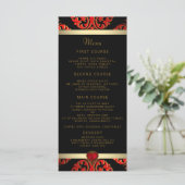 Menu de mariage rouge noir et or (Debout devant)