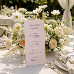 Menu de mariage royale vintage blush