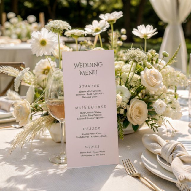 Menu de mariage royale vintage blush (Créateur téléchargé)