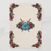 Menu de mariage RPG D20 Monogram Roses (Dos)