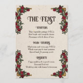 Menu de mariage RPG D20 Monogram Roses (Devant)