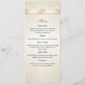 Menu de mariage Ruban Ivoire Bandes Dorées (Dos)
