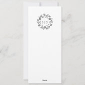 Menu de mariage rustique à l'aquarelle de tourneso (Dos)