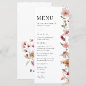 Menu de mariage rustique bohème (Devant / Derrière)