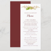 Menu de mariage Rustique Bois de Cerf & Fleurs sau (Devant / Derrière)